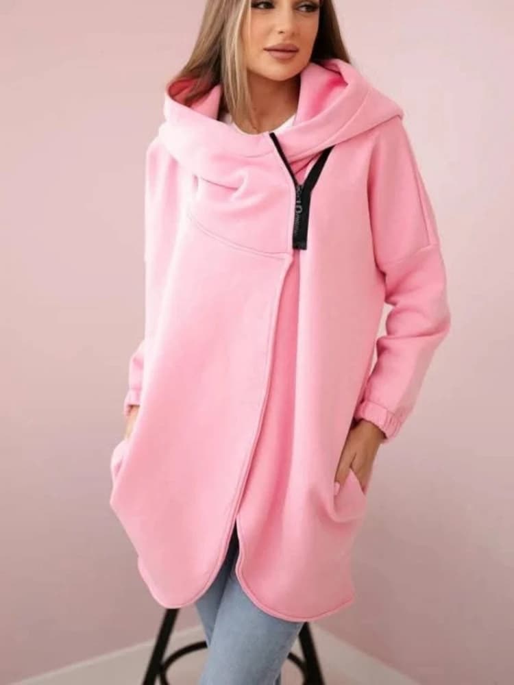 2025 Jesień i zima Moda Nowa damska sportowa luźna aksamitna bluza z kapturem zapinana na zamek z długim rękawem